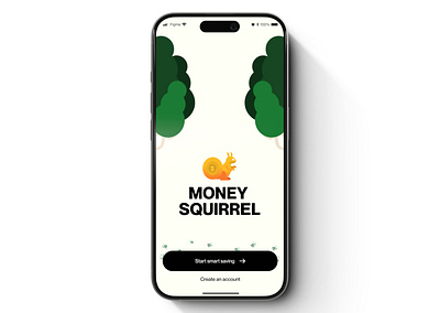 Splashscreen - Money Squirrel app branding colors cta design emoji flat illustration illustrations iphone logo mobile onboarding product design sidebar splashscreen squirrel tree ui ux