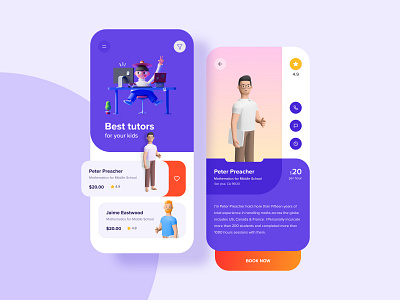 Tutor App 3d app tutor ui