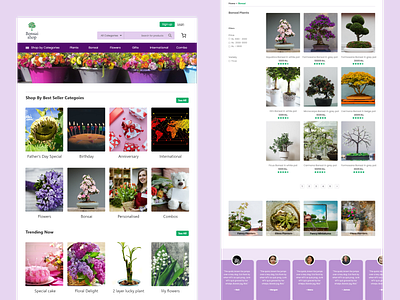 Bonsai Shop - A gift shopping website design bonsai shop buy gifts webpage ecommerce website gift shopping plant shop plant shopping ui website design website ui