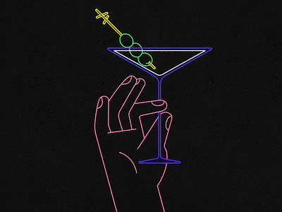 THURSTINI black denver design happy hour illustration martini neon textures thursday