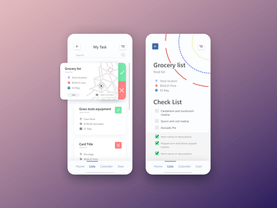 Shopping Tasks Mobile-App-UI