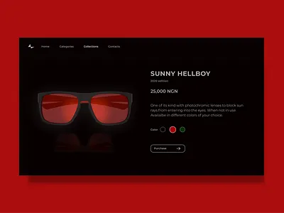 ONLINE SHOP FOR SUNGLASSES (WEB DESIGN) landing page ui design uiux