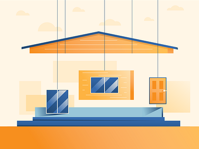 Assemble! 2d construction flat illustration modular