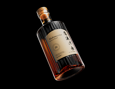 魔法の水 Mahōnomizu Whisky 3d 3dart 3dillustration 3drender bottle bottlerender c4d cgart cgi cgrender cinema4d gsg mahonomizu productrender redshift whisky