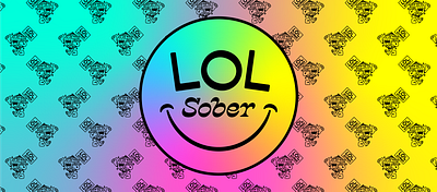 LOL Sober avatar badge branding design gradient identity illustration lettering linework logo sobriety social media type vector