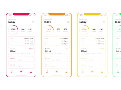 Calories Counter App animation app calories counter design diet fitness food health mobile nutrition tracker ui