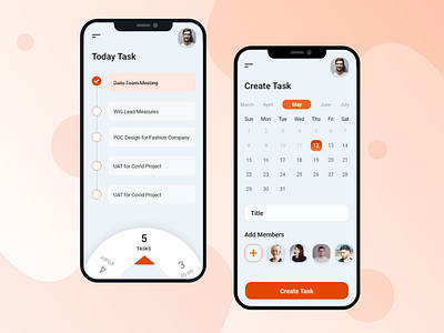 Task Creation Concept app calender colors design schedule task ui ux