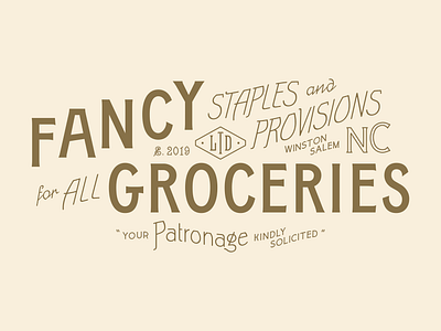 Fancy Groceries branding boutique branding clothing design flag identity layout logo menswear modern shops typography