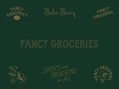 Fancy Groceries branding boutique branding clothing design icon identity layout logo menswear shops typography