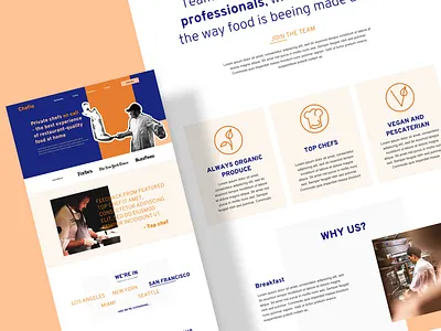 Chefio - Concept Landing Page - "Bold & Edgy" full view bold brand identity branding colorful concept edgy fun hero high fidelity landing page landing page design modern proposition startup template ui ux value web design website wireframe