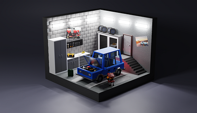 Garage 3d 3dmodel art blender3d frostnout illustration