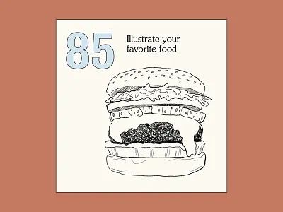 99 Art Challenges – Prompt 3 art burger challenge color design drawing illustration prompt type