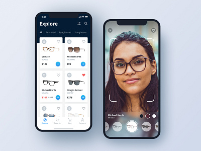 AR Glasses store app design ui ux