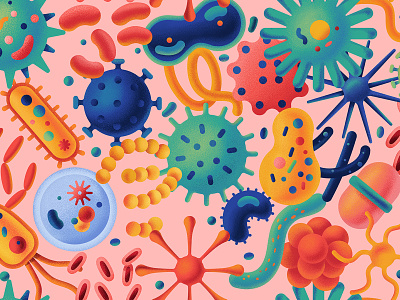 Viruses biology colorful digital digitalillustration illustration science vector virus