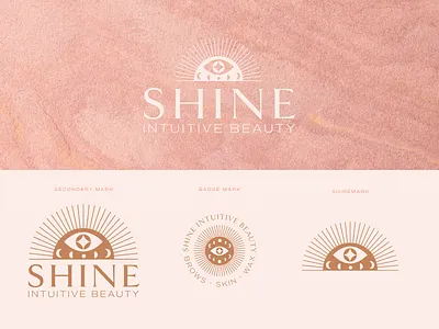 Shine Intuitive Beauty beauty beauty salon branding design eye graphic design illustration logo moon shine skincare spa sunburst vector wellness