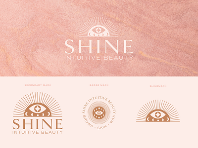 Shine Intuitive Beauty beauty beauty salon branding design eye graphic design illustration logo moon shine skincare spa sunburst vector wellness