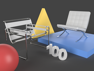 Bauhaus Chairs 3d design modeling