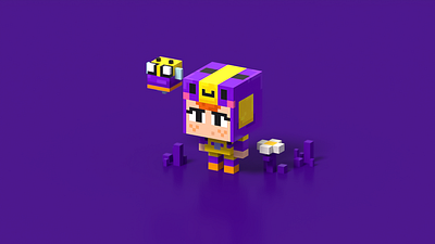 Mini BEA illustration magicavoxel pixel voxel voxel art voxelart