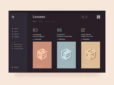 Online Courses design minimal ui ux