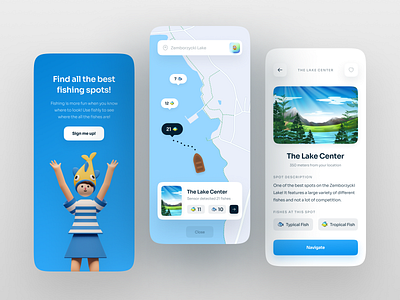 Fishing Spots App UI mobileui