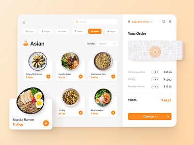 Food Delivery App - Desktop app design desktop figma food food delivery food delivery app take out take out app ui user interface