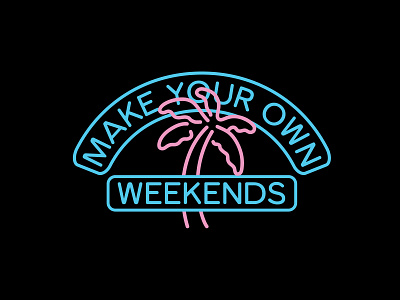 Make Your Own Weekends Logo apparel branding florida good vibes graphic icon identity illustration kentucky logo make your own weekends merch merchandise miami miami vice neon tropical tshirts vector