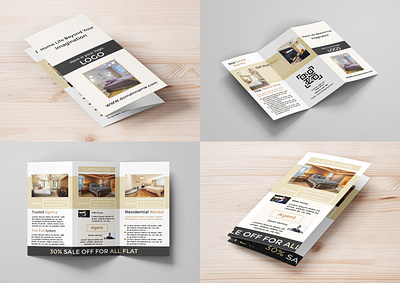 Real estate Tri fold brochure brochure design flyer graphic design illustration tri fold brochure typography vector