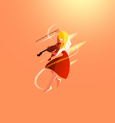 Violin abstract character color conceptual art digital art flat illustration instrument music people violin woman