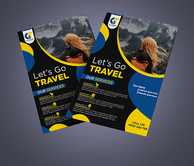 Modern Travel Flyer Template branding graphic design illustration logo minimal vector