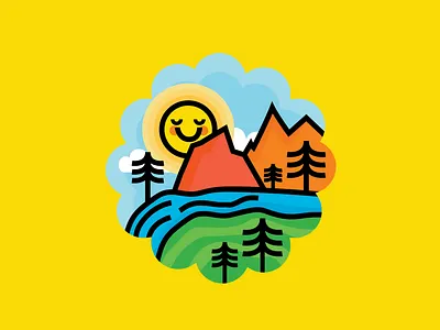 Summer Sticker illustration outdoors sticker summer sunshine trees woods