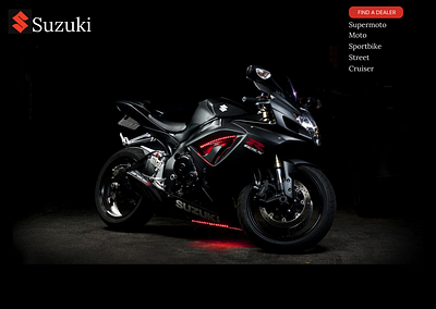 Mock-up of sleek Suzuki web design