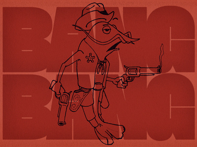 Bang, Bang! bang bang buffalo crustacean design doodle illustration just for fun shrimp typography