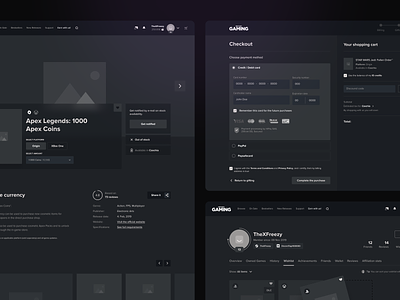 Instant Gaming - Wireframes darkmode detail discovery game game store gaming homepage instant gaming keys online game store online store store user experience ux wireframe wireframes