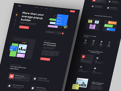 Website Popup Builder home page landing page popup builder product design uiux design uiux design agency web design web template web ui website website design