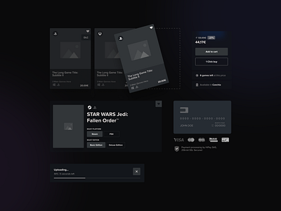 Instant Gaming - Wireframe components cards components darkmode game design game store gaming instant gaming key seller store design ux ux components wireframe