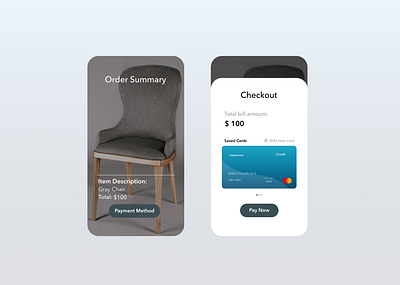 Credit Card Check Out - Furniture Store Mobile App app app design daily ui dailyui dailyuichallenge design mobile mobile app ui ui design user interface ux ux design