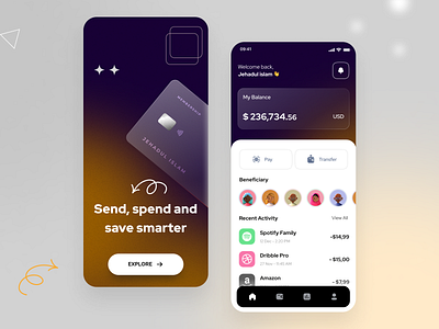 Finance Mobile App app design apps bank app banking app cripto design e wallet finance fintech mobile ui