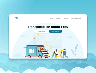 TranspostX landing page design design graphic design illustration landingpage moving transportation ui uidesign webdesign