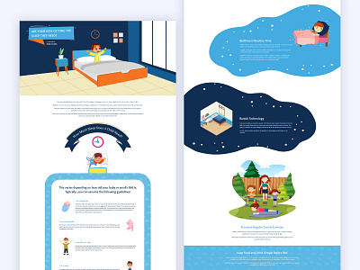 Sleep Guidelines For Kids activities clean ui exercises health illustration infographic kids health meditation mental minimalist minimalistic parents monitoring responsive design responsive web design sleep uiux design wellness