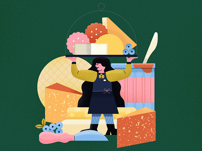 Cheese Please 1 berry brie cheese cheese plate crackers editorial entertaining food grocery grocery store illustration jam magazine person richmond snack spot illustration