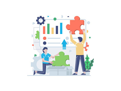 teamwork office working and make some planning illustration brainstorming business collaboration company concept development ideas leadership meeting team teamwork work