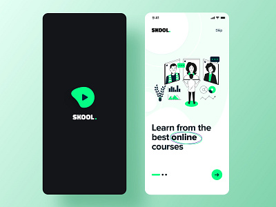 E-Learning - Onboarding app course e learning education education platform illustration interface ios learning app minimal mobile app onboarding online online learning school skook teaching ui ux walkthrough