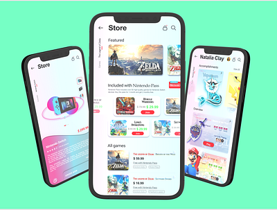 Nintendo Application app concept dailyuichallenge design games nintendo renders ui ux