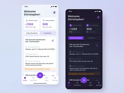 Food Donation App app booking charity design donation donor food interaction ios meals nonprofit product design reservation reserve ui ux volunteer