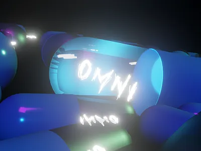 omni pills 3d graphic design logo