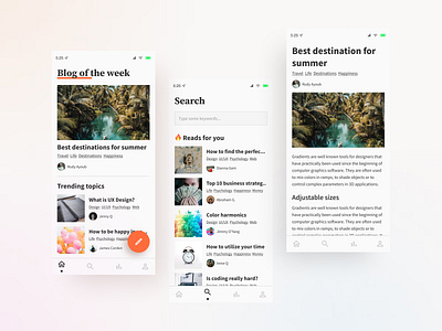 Blogging app application blog blogging clean ui design minimal mobile design ui uiux