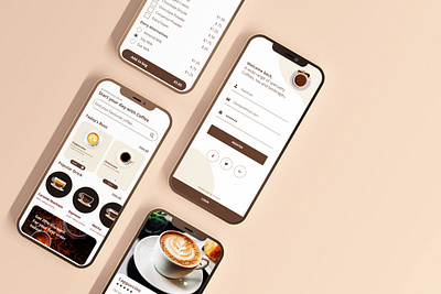 A Branded Mobile App For A Coffee Shop app app design app designing brand design branding branding and identity coffee shop coffee shop app designer designing graphic design graphic designer mobile app mobile app design ui ui designer ui ux ux