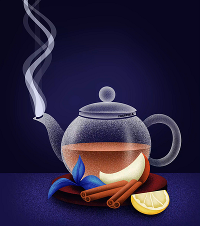 Soothing Animation for a TeaShop animation autumn bevarage delicious design food graphic design hygge illustration motion graphics shop soothing tea teapot vegetarian winter