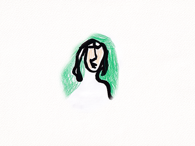 Green woman 2021 art face girl green illustration kids illustration sketch woman