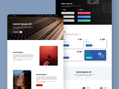 Recording Studio Website Prototype graphic design music prototype web design website